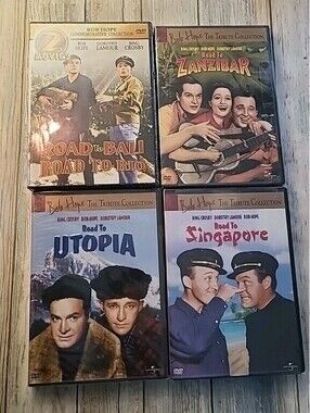 5 Movies Bob Hope Bing Crosby Road To Rio, Bali , Zanzibar, Utopia, Singapore